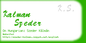 kalman szeder business card