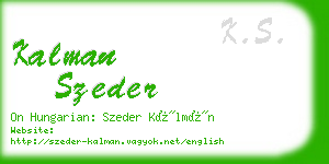 kalman szeder business card